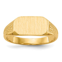 14k 8.5x5.0mm Closed Back Childs Signet Ring-RS638