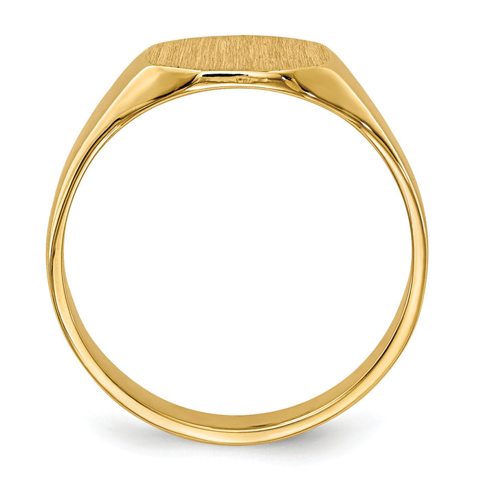 14k 8.0x6.25mm Closed Back Signet Ring-RS649