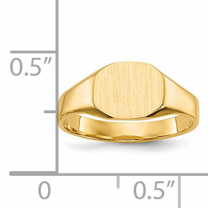 14k 8.0x6.25mm Closed Back Signet Ring-RS649