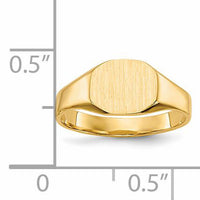 14k 8.0x6.25mm Closed Back Signet Ring-RS649