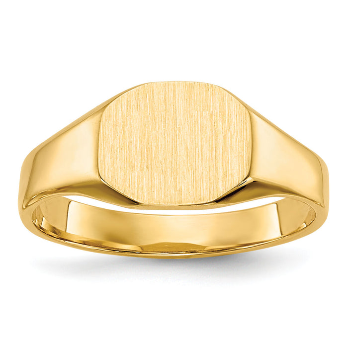 14k 8.0x6.25mm Closed Back Signet Ring-RS649
