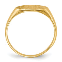 14k Child's .005ct. Diamond 10x6mm Closed Back Signet Ring Mounting-RS651