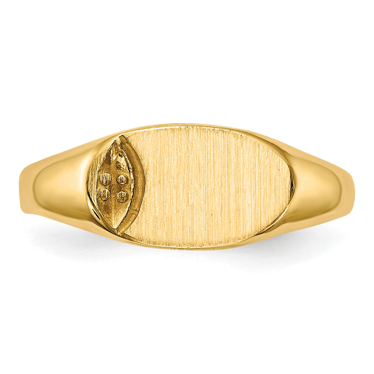 14k Child's .005ct. Diamond 10x6mm Closed Back Signet Ring Mounting-RS651
