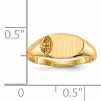 14k Child's .005ct. Diamond 10x6mm Closed Back Signet Ring Mounting-RS651