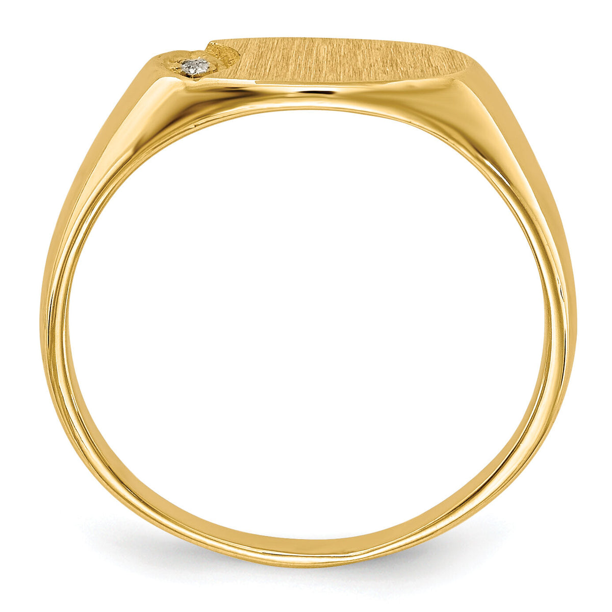 14k Child's AA Diamond Closed Back Signet Ring-RS651AA