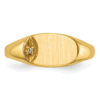 14k Child's AA Diamond Closed Back Signet Ring-RS651AA