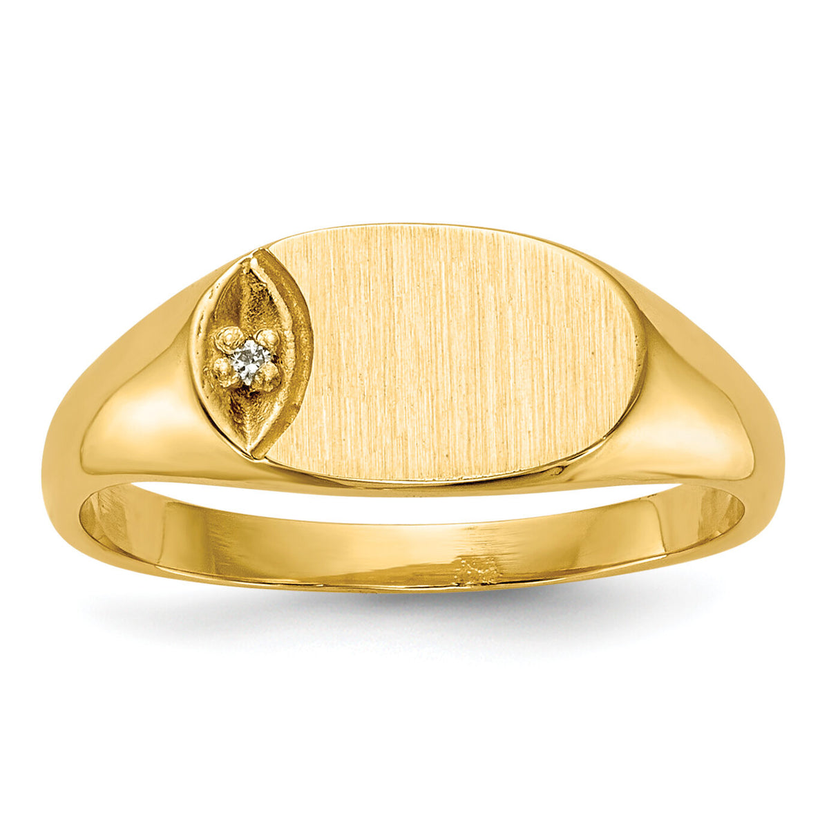 14k Child's AA Diamond Closed Back Signet Ring-RS651AA