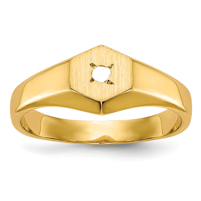 14k Childs .02ct. Diamond Signet Ring Mounting-RS656
