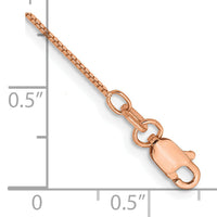 14k Rose Gold .70mm Box Chain Anklet-RSC1-10