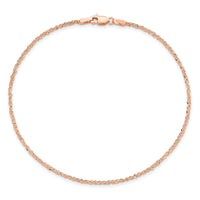 14K Rose Gold 1.7mm Ropa Chain Anklet-RSC28-9