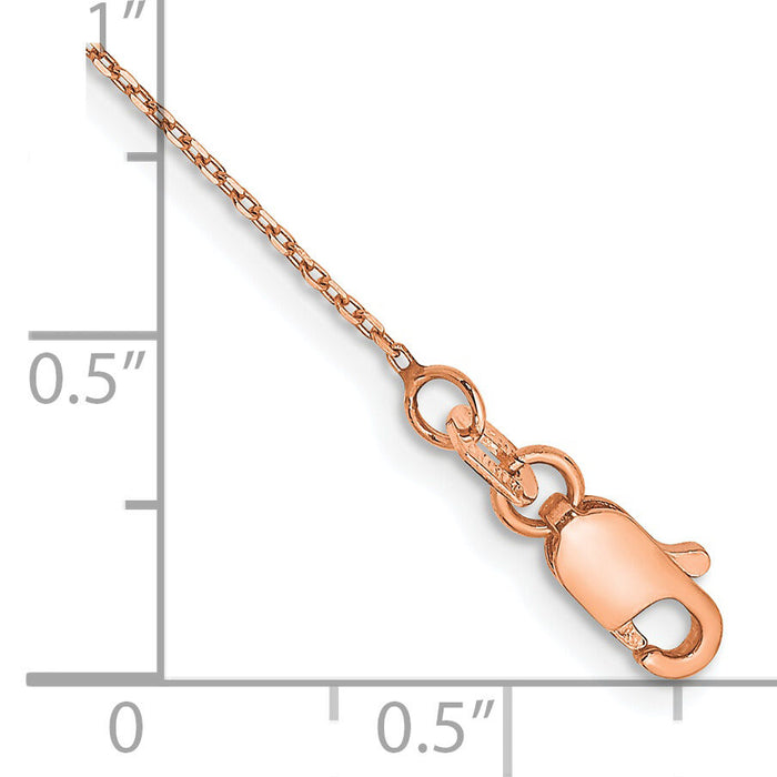 14k Rose Gold .8mm D/C Cable Chain-RSC32-10