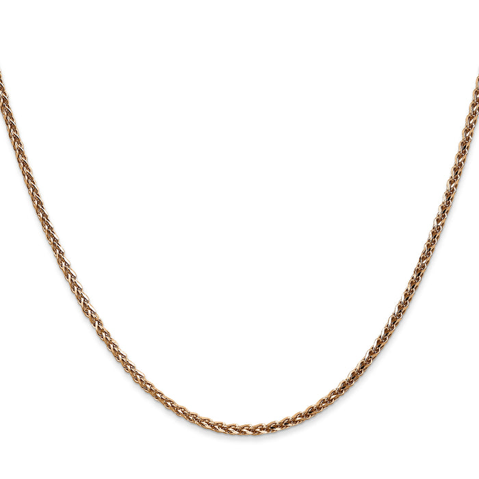 14k Rose Gold 2.1mm D/C Spiga Chain-RSC37-16