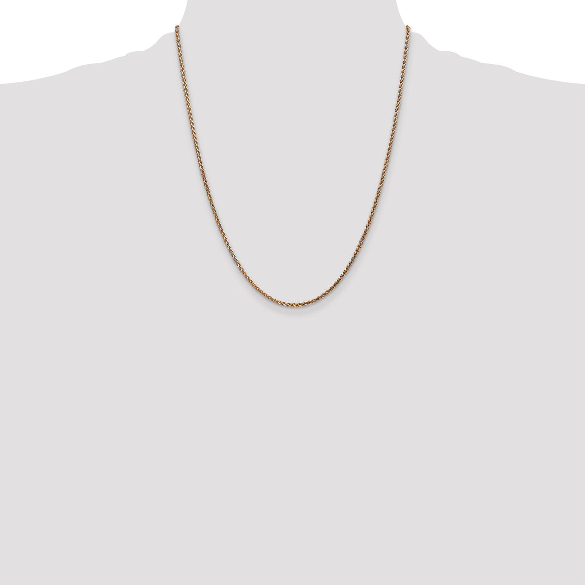 14k Rose Gold 2.1mm D/C Spiga Chain-RSC37-22