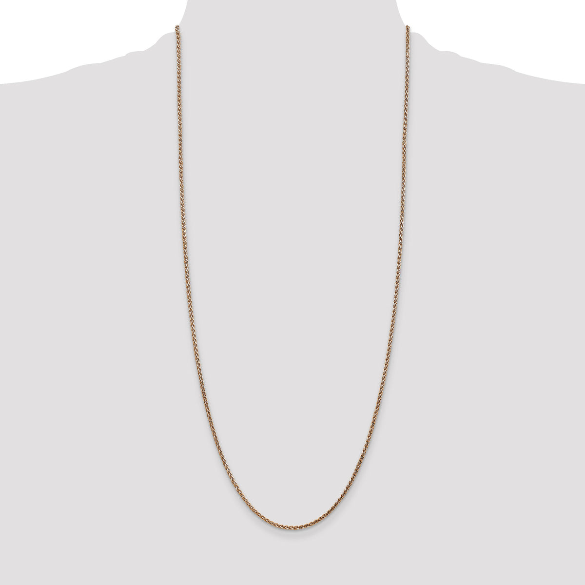 14k Rose Gold 2.1mm D/C Spiga Chain-RSC37-30
