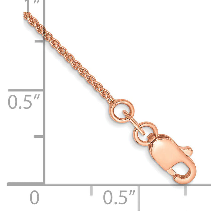 14k Rose Gold 1.05mm Solid Polished Spiga Chain-RSC40-10