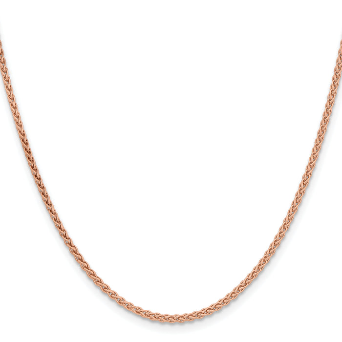 14k Rose Gold 2.1mm Solid Polished Spiga Chain-RSC43-24