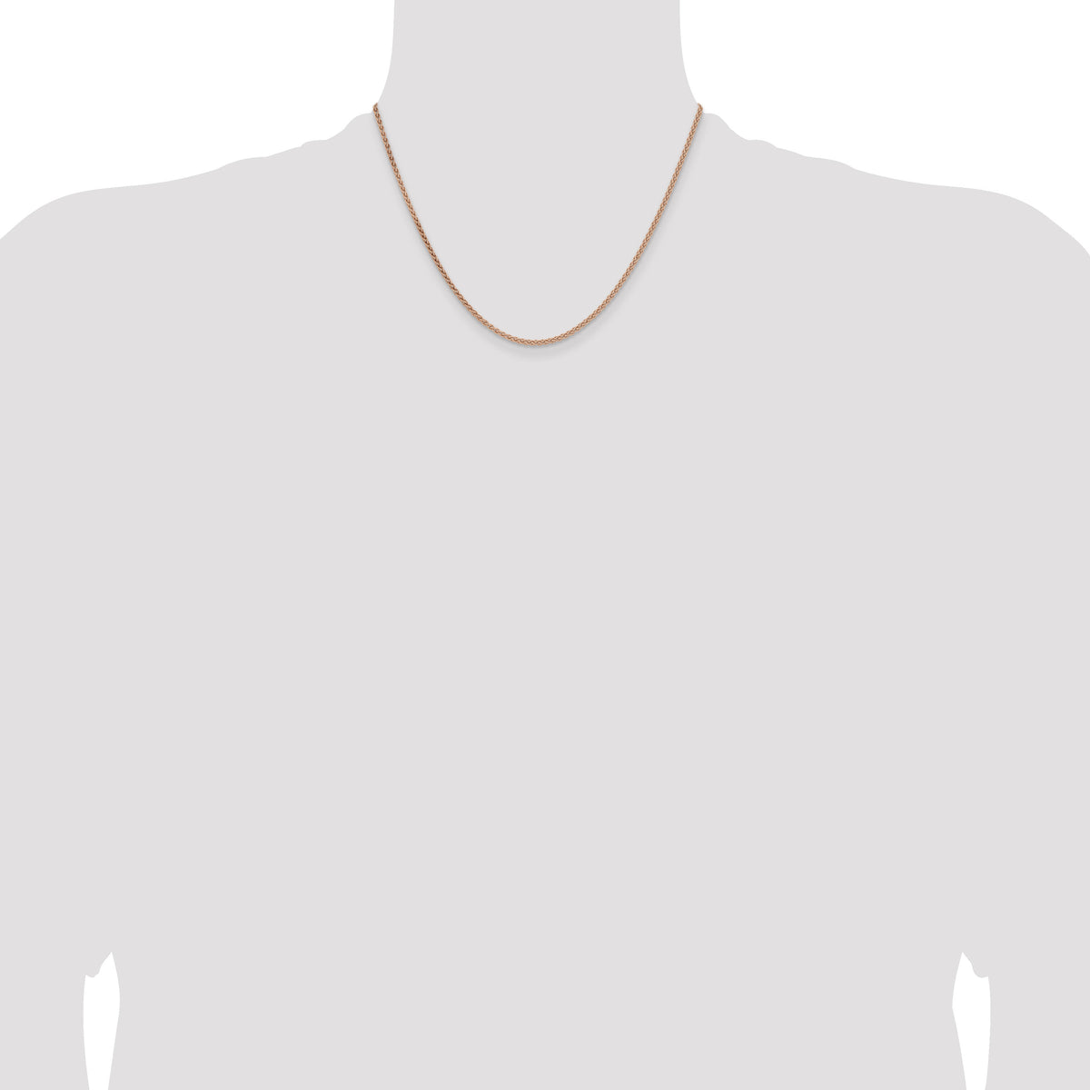 14k Rose Gold 2.1mm Solid Polished Spiga Chain-RSC43-18