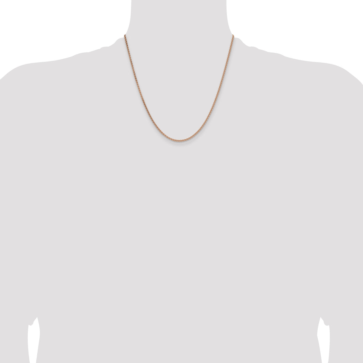 14k Rose Gold 2.1mm Solid Polished Spiga Chain-RSC43-20