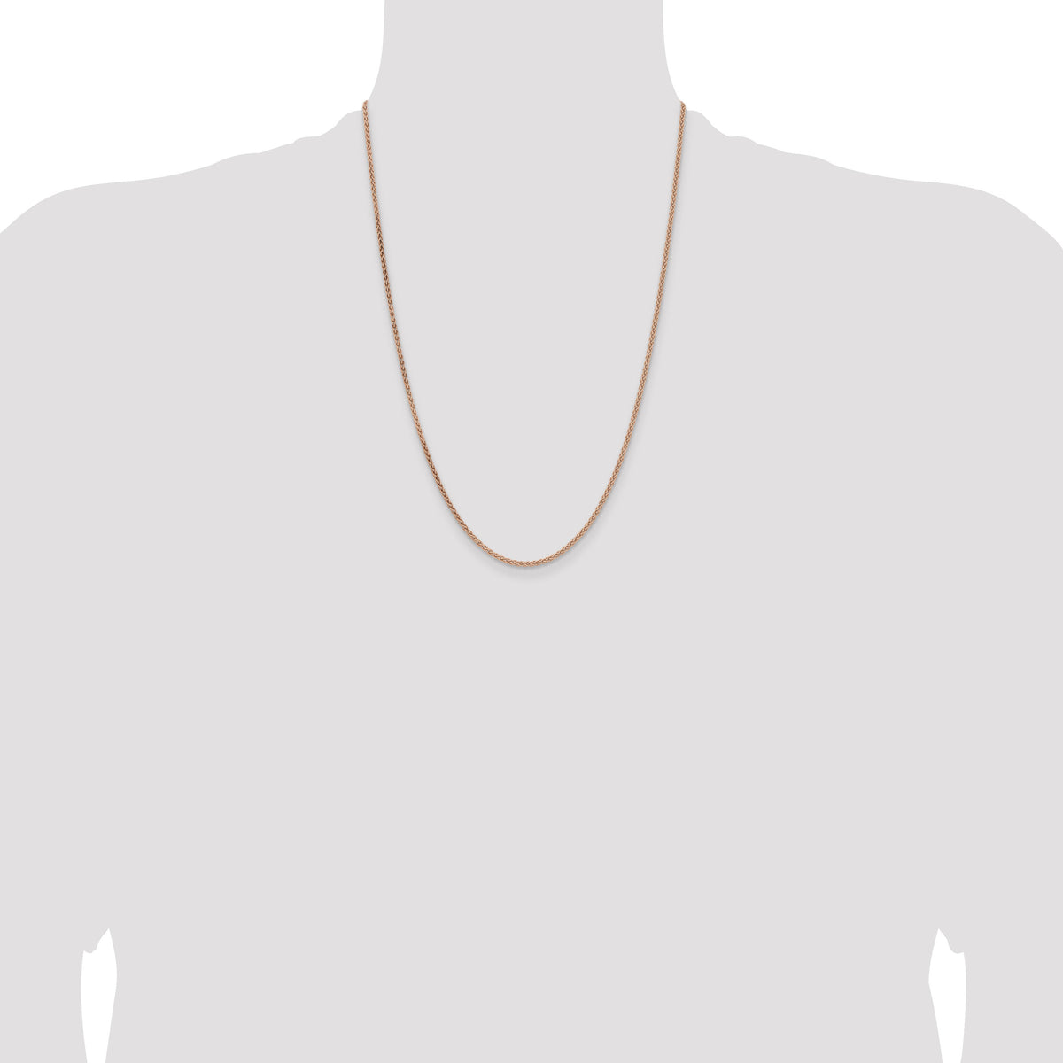 14k Rose Gold 2.1mm Solid Polished Spiga Chain-RSC43-24