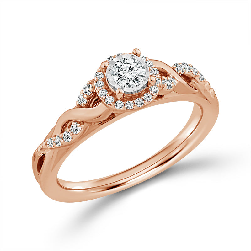 Diamond Bridal Set 0.40 ct tw 10k Rose Gold-RZ0550A97P0