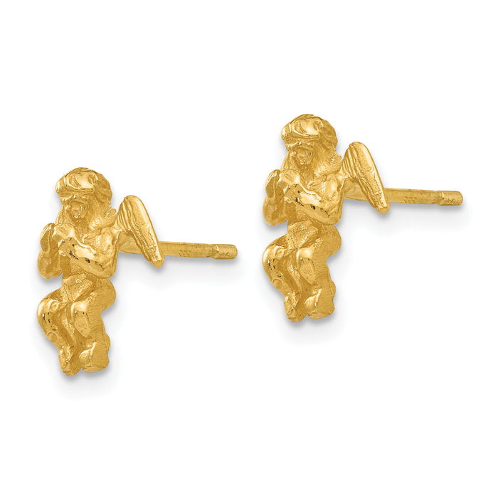 14k Polished & Diamond-Cut Angel Earrings-S1110