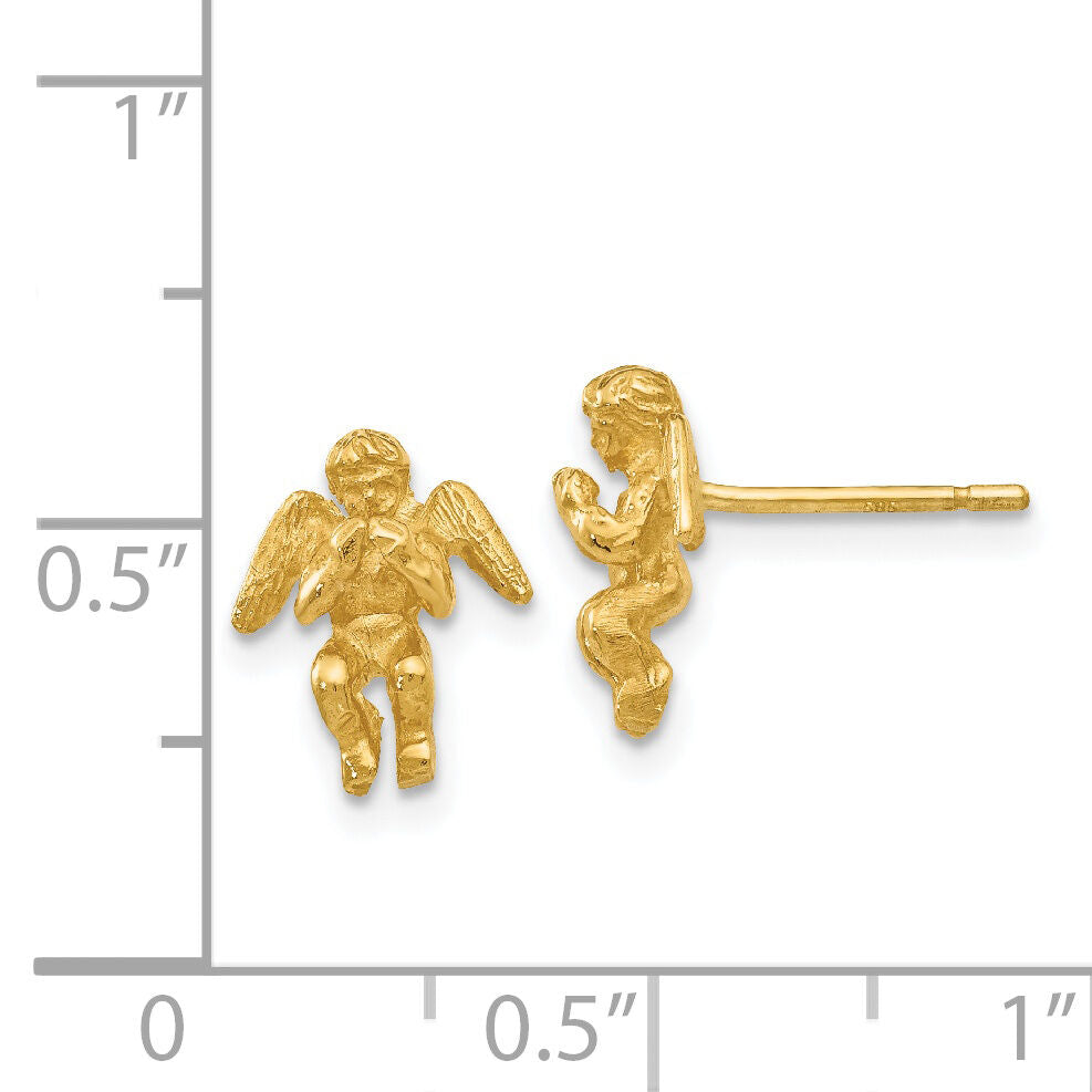 14k Polished & Diamond-Cut Angel Earrings-S1110