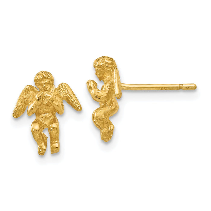 14k Polished & Diamond-Cut Angel Earrings-S1110