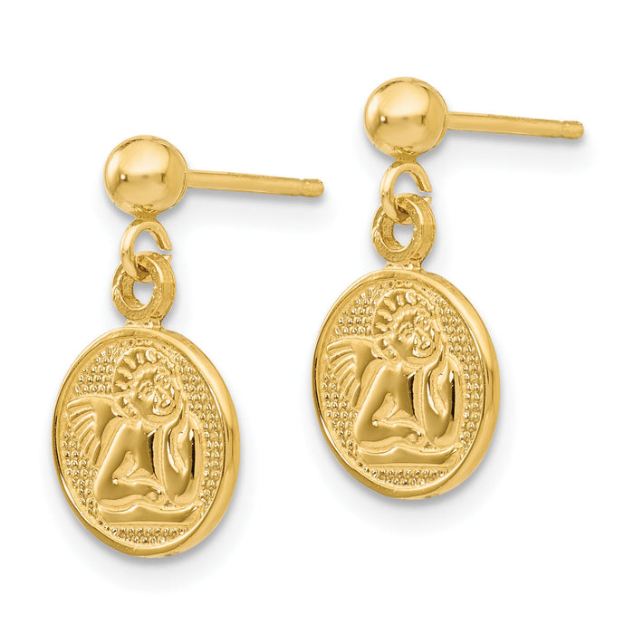 14k Polished Raphael Angel Earrings-S1122