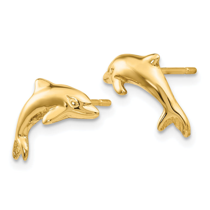 14k Dolphin Earrings-S1126