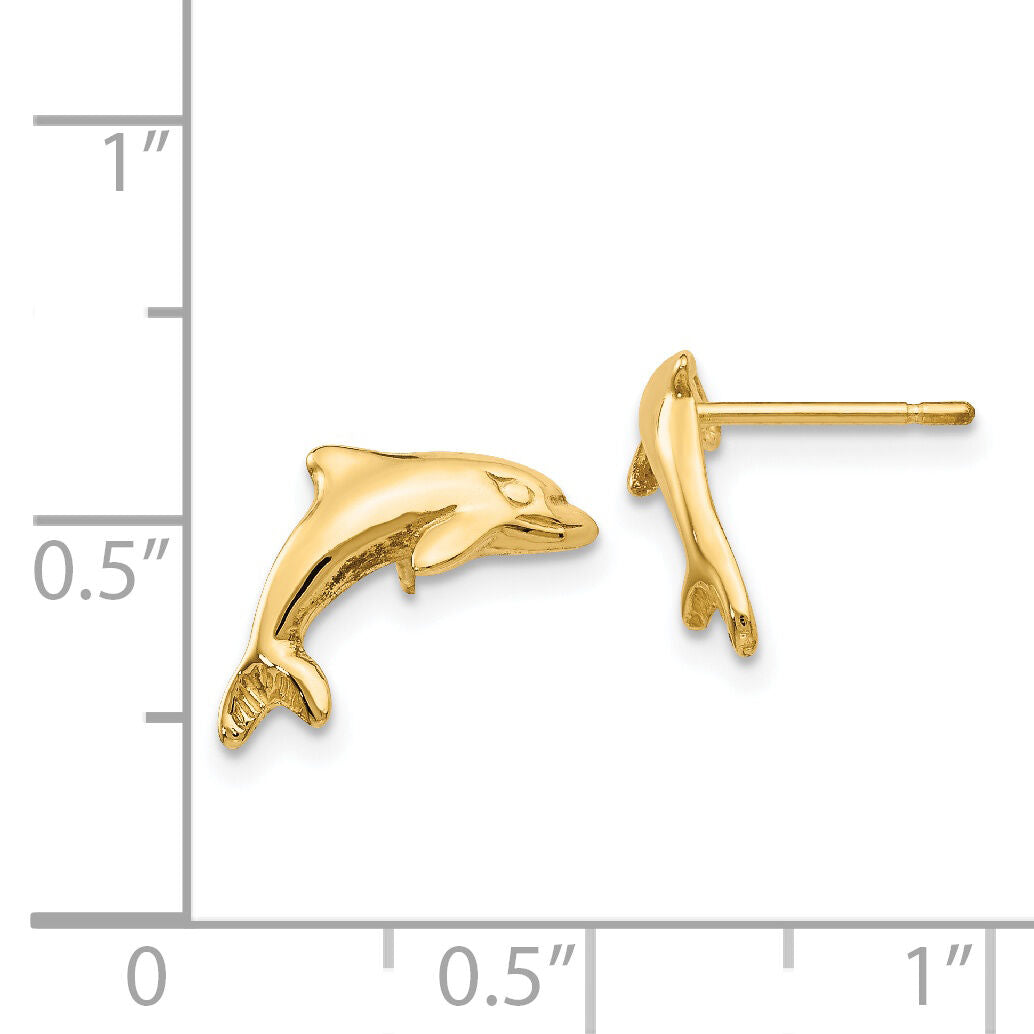 14k Dolphin Earrings-S1126