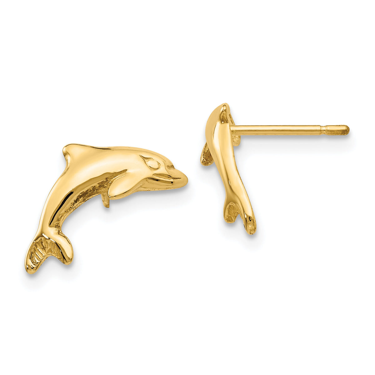 14k Dolphin Earrings-S1126