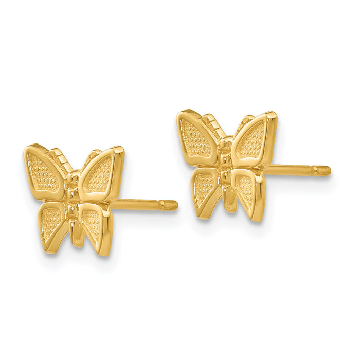 14k Polished Butterfly Post Earrings-S1130