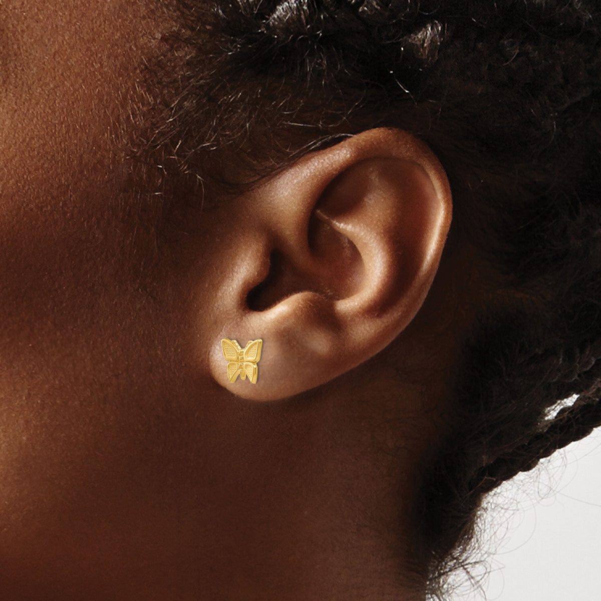 14k Polished Butterfly Post Earrings-S1130