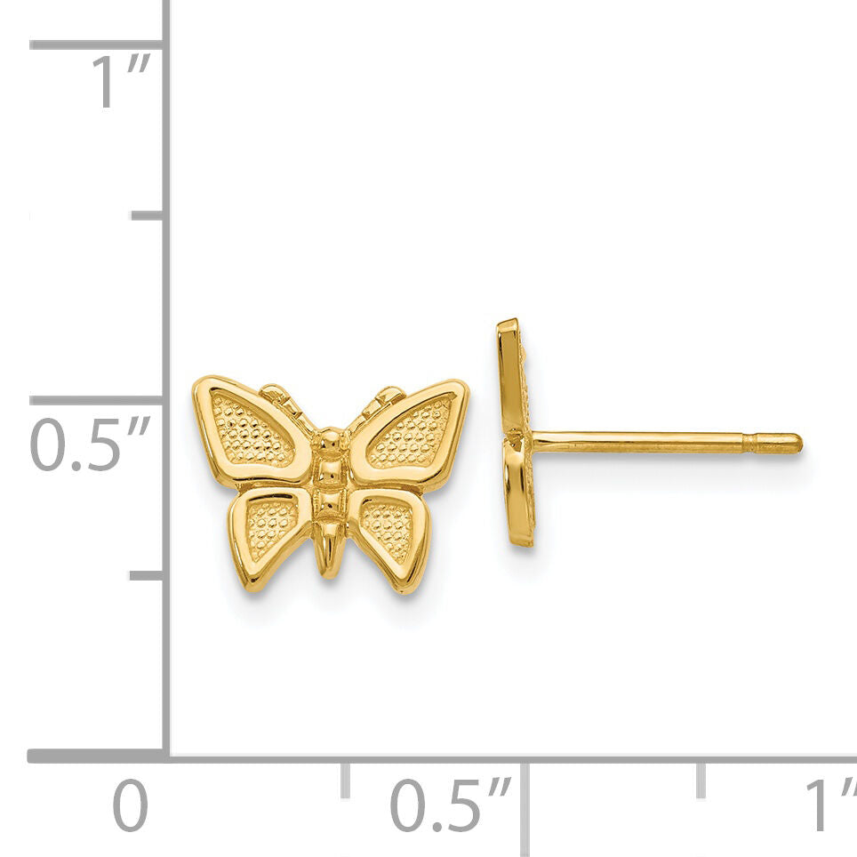 14k Polished Butterfly Post Earrings-S1130