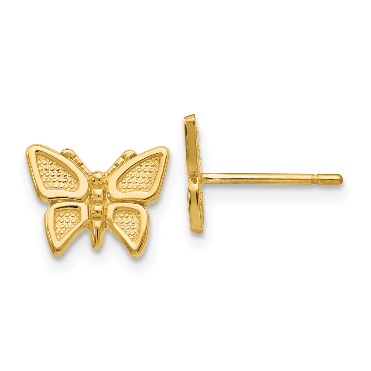 14k Polished Butterfly Post Earrings-S1130