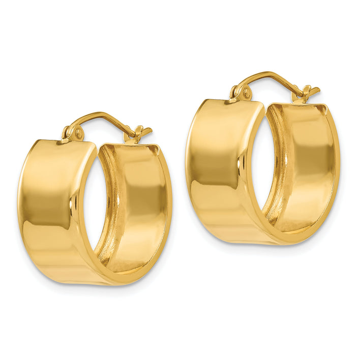14K 8.25mm Polished Hoop Earrings-S1161