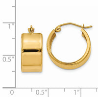 14K 8.25mm Polished Hoop Earrings-S1161