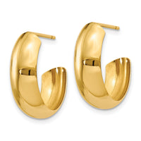 14k Polished 6.5mm J-Hoop Earrings-S1186