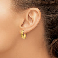 14k Polished 6.5mm J-Hoop Earrings-S1186