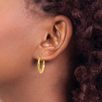 14k Polished Twisted Hollow Hoop Earrings-S1262