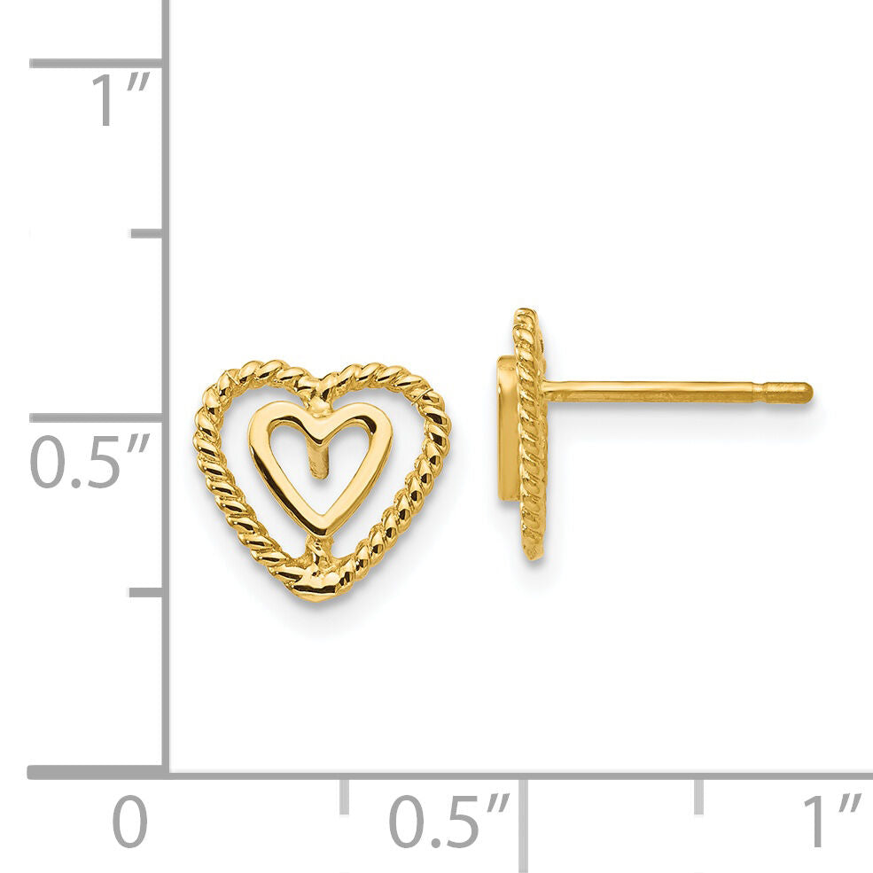 14k Heart Earrings-S1346