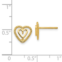 14k Heart Earrings-S1346