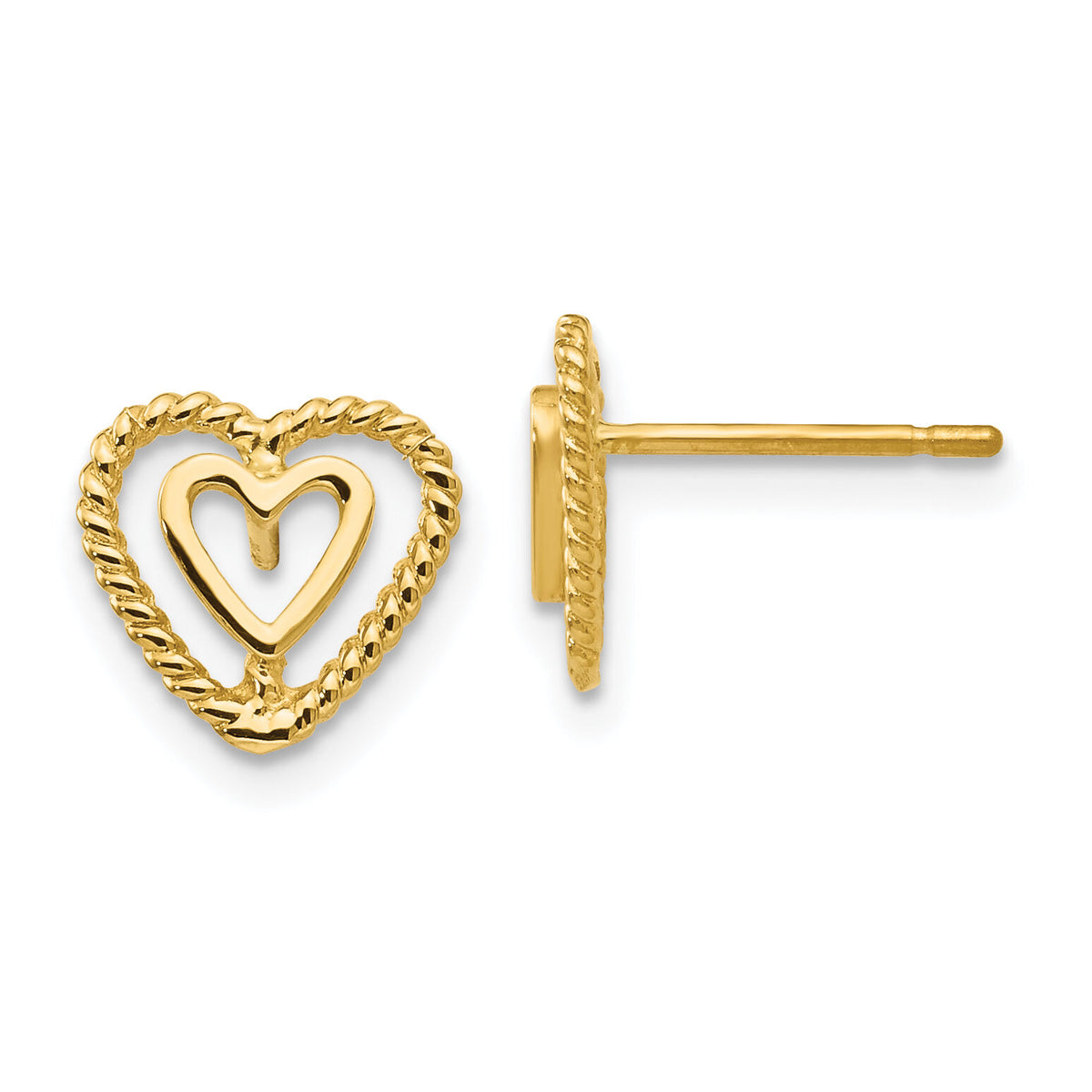 14k Heart Earrings-S1346