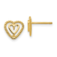 14k Heart Earrings-S1346
