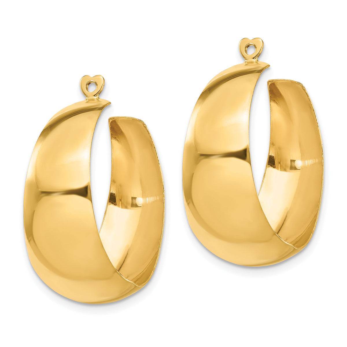 14k Polished Hoop Earring Jackets-S1390