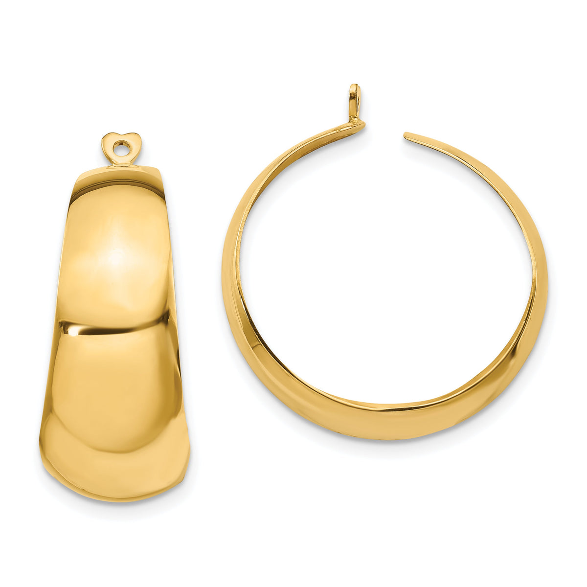 14k Polished Hoop Earring Jackets-S1390