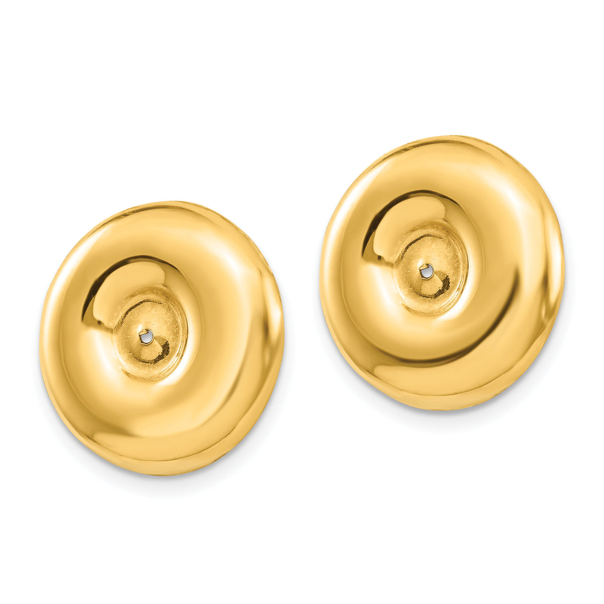 14k Polished Round Fancy Earring Jackets-S1394