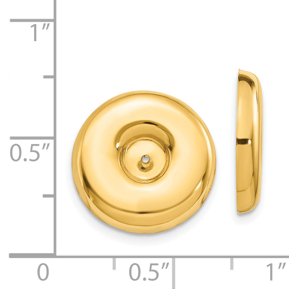 14k Polished Round Fancy Earring Jackets-S1394