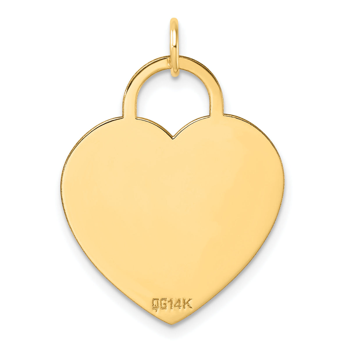 14K Polished Heart Shaped Disc Pendant-S1453