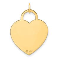 14K Polished Heart Shaped Disc Pendant-S1453